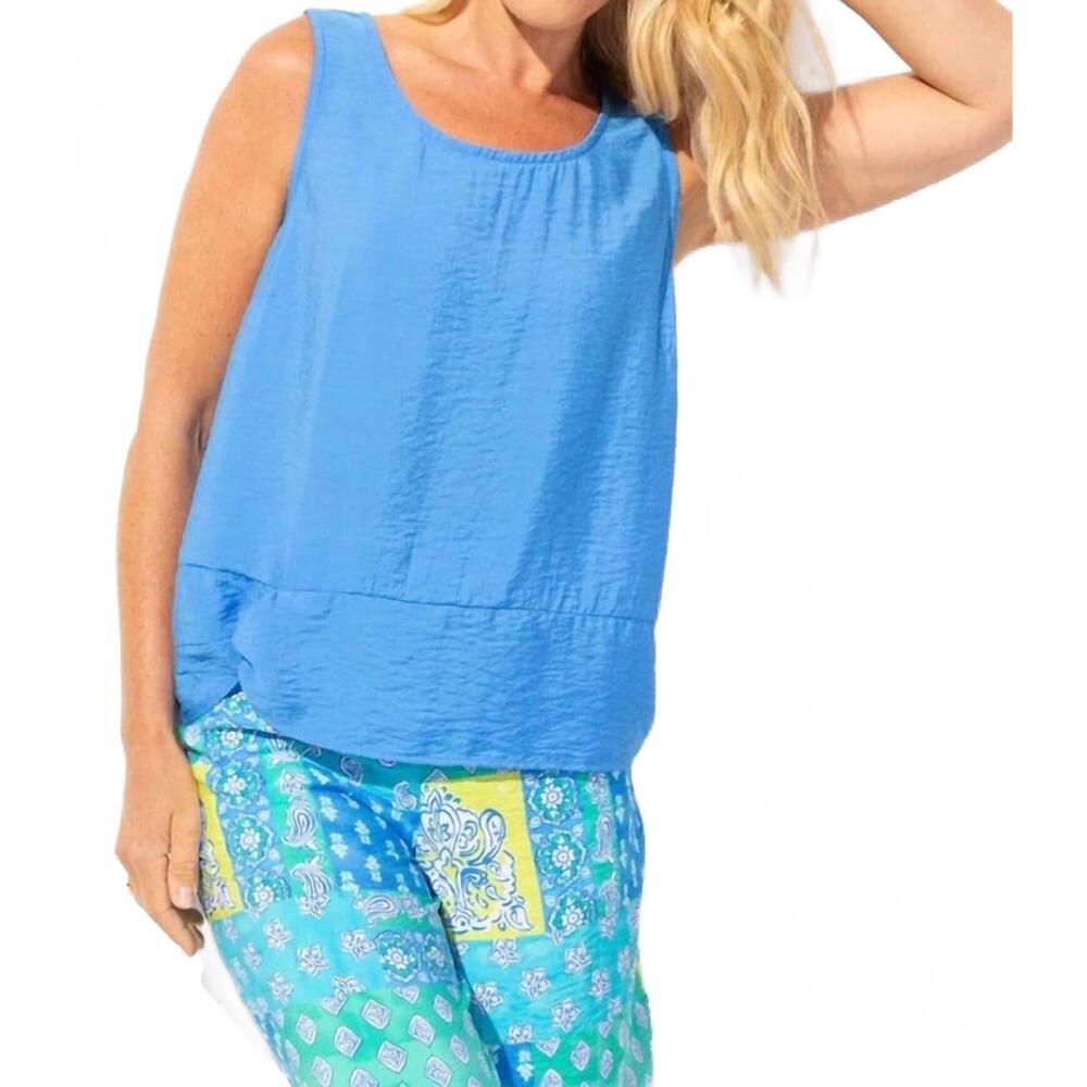 NEW ESCAPE regatta rayon tank top in riviera